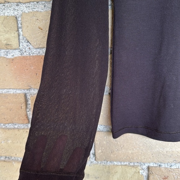 Marc Aurel Elegant Brown Mock Neck Top - Picture 3 of 5
